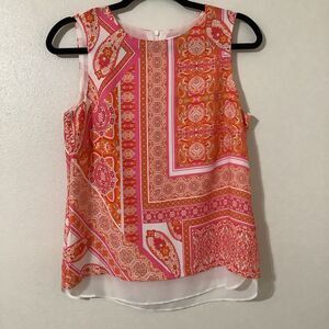 Rose + Olive Colorful Bohemian Paisley Boho Chic Summer Casual Sleeveless Top S